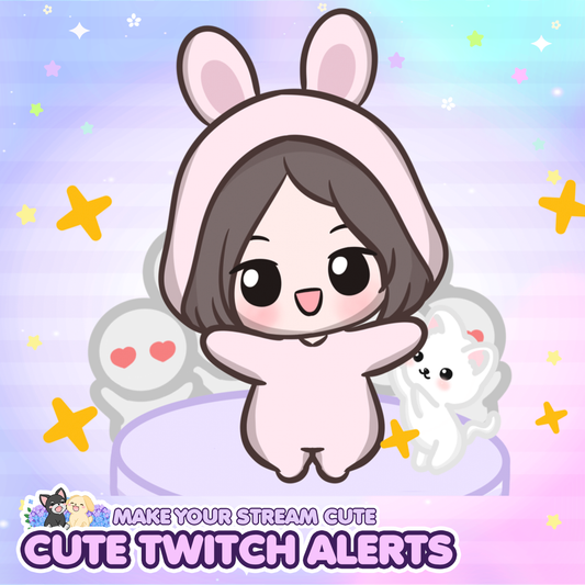 Animated Unique Chibi Girl Twitch Alerts Bundle
