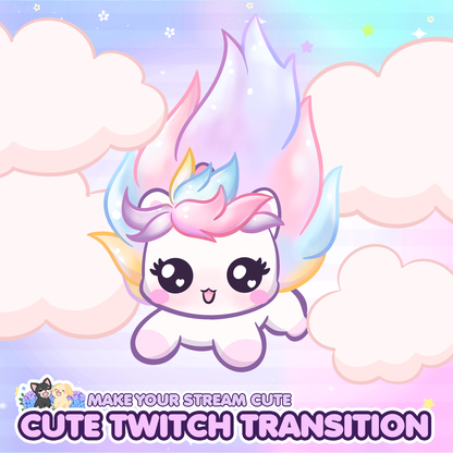 Animated Cute Unicorn Twitch Stinger Transition