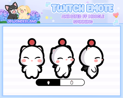Animated Final Fantasy Moogle Spinning Emote