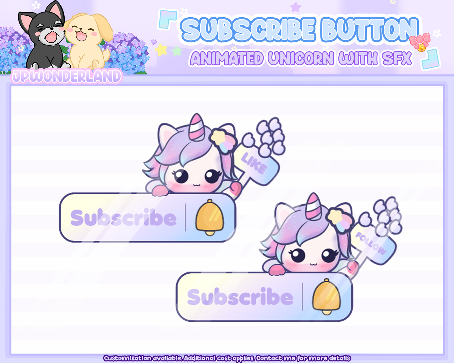 Animated Unicorn Subscribe Button Overlay w SFX / Cute Unicorn Animation / Cute Stream Setup / Intro Video / Youtube / Twitch / Facebook