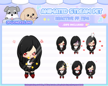 Load image into Gallery viewer, Animated Chibi Tifa Stream Pet with 12 animations, reacts to commands and alerts | Digital assets | Stream Deco | Twitch Pets animation
