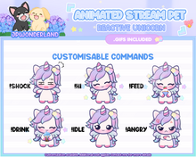 Load image into Gallery viewer, Cute Animated Unicorn Stream Pet, reacts to commands and alerts | Digital assets | Stream Deco | Twitch Pets animation
