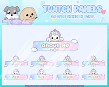 Load image into Gallery viewer, 24 Cute Unicorn Twitch Panels / Stream Panel
