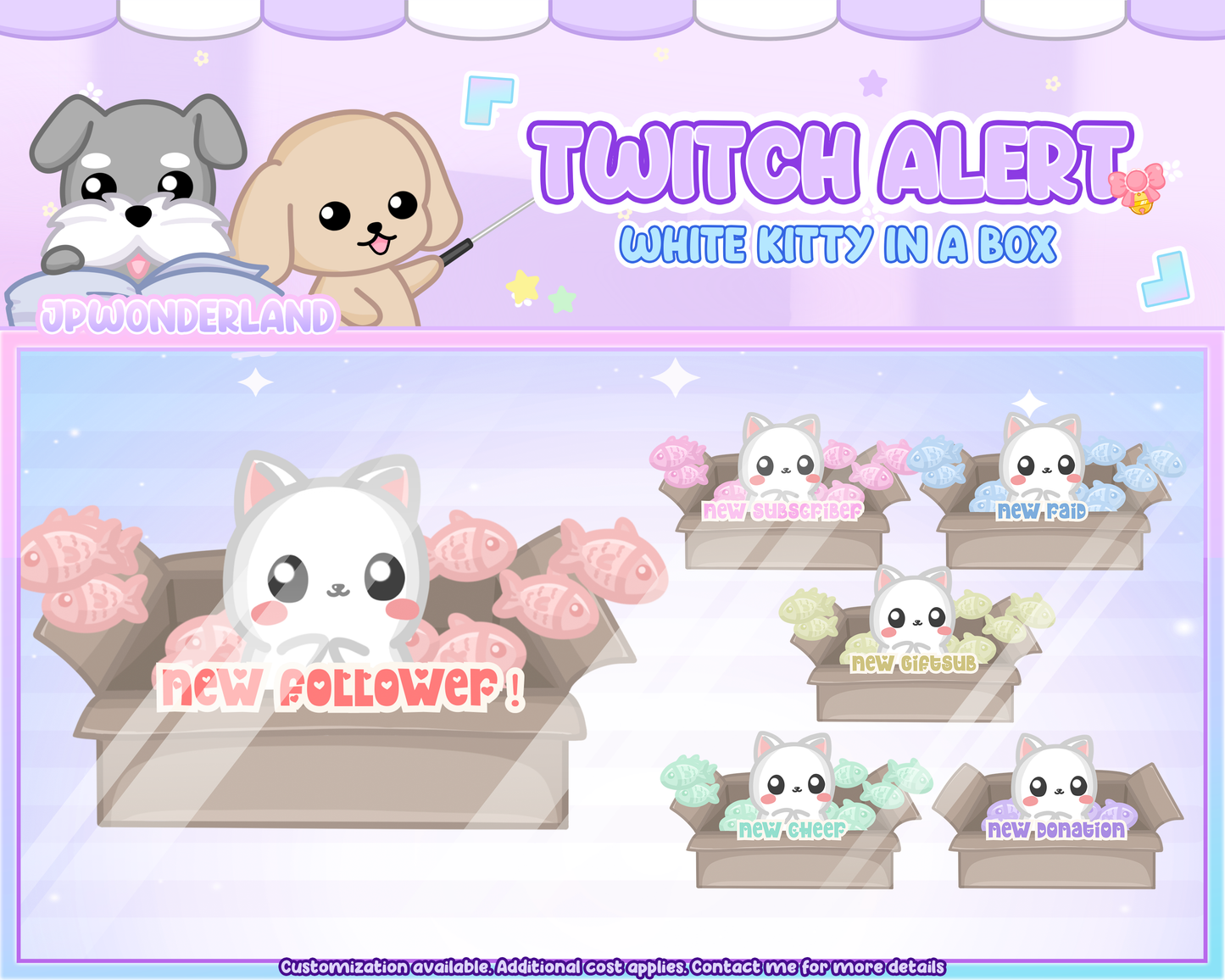 Kitty Animated Twitch Overlay Alerts (Total 6)