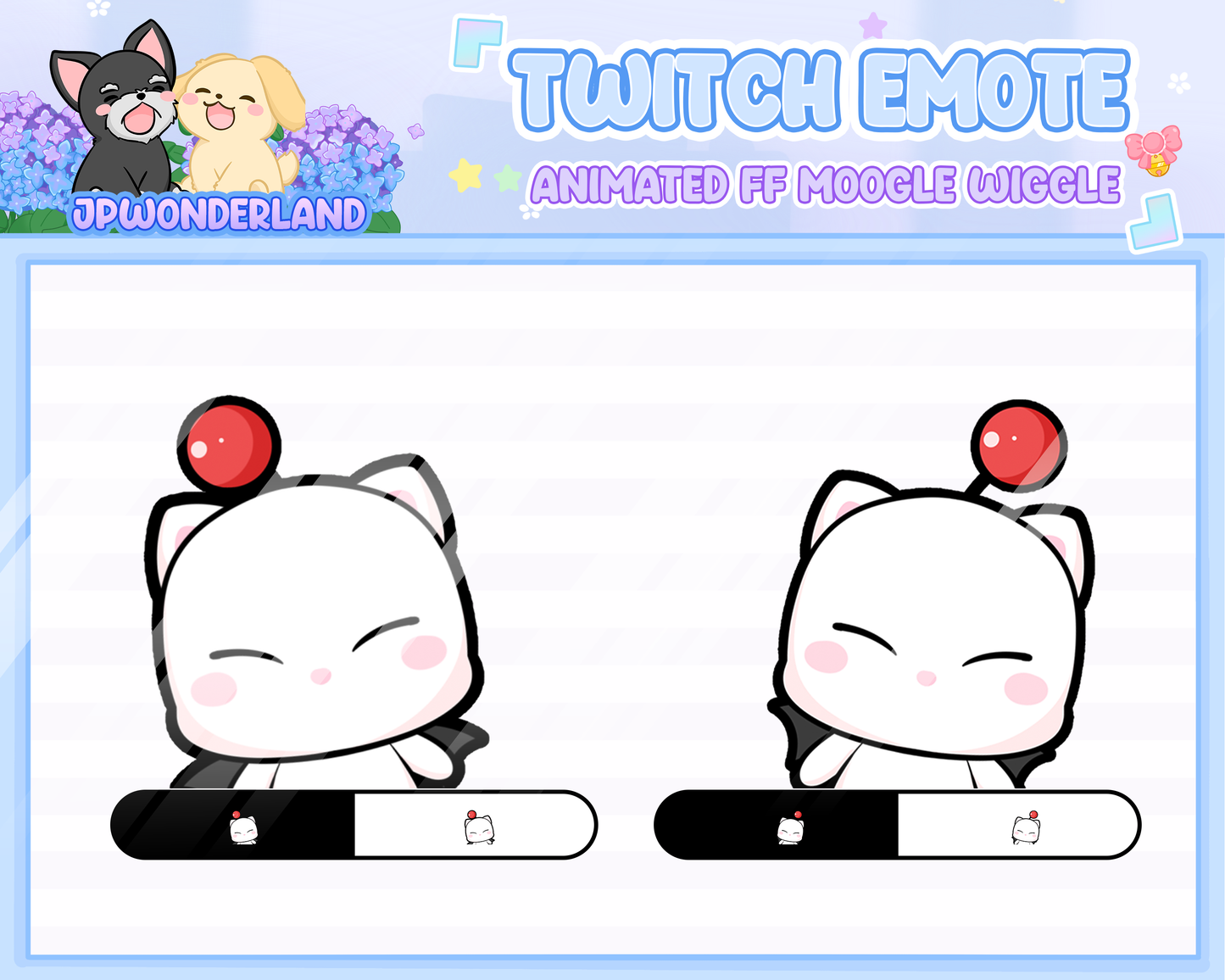 Animated Final Fantasy Moogle wiggle Emote