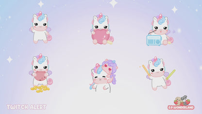 Unique Animated Unicorn Twitch Alerts - Stream Alert | Kawaii Unicorn | Ninja Unicorn