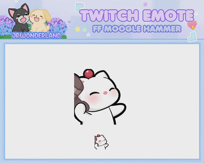 Animated Final Fantasy Moogle Hammer Emote