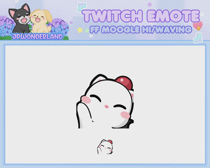 Animated Final Fantasy Moogle wave / hi Emote