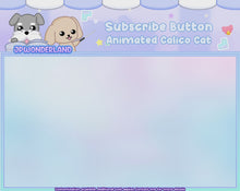 Load and play video in Gallery viewer, Animated Streaming Subscribe Button Overlay w SFX / Cute Calico Cat Animation / Stream Setup / Intro Video / Youtube / Twitch / Facebook
