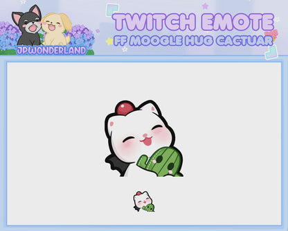 Animated Final Fantasy Moogle Hug Cactuar Emote