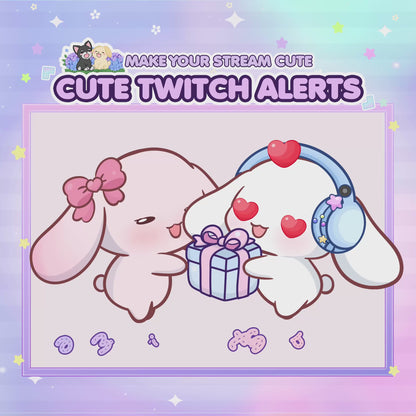 Animated Cute Floppy Ear Bunny Giftsub Twitch Alert