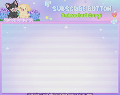 Animated Corgi Subscribe Button Overlay w SFX / Cute Puppy Animation / Stream Setup / Intro Video / Youtube / Twitch / Facebook