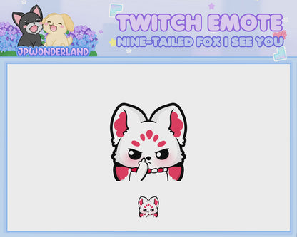 Animated Nine Tailed I see you Emotes / Kumiho Eyeing Emote / Gumiho Discord