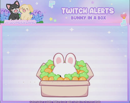 White Bunny Animated Twitch Overlay Alerts (Total 6)