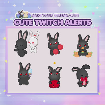 Animated Bunny Twitch Alerts - Unique Bunny Series