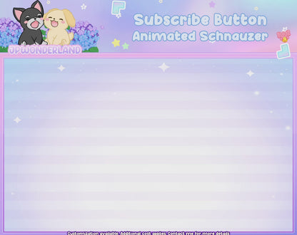 Animated Streaming Subscribe Button Overlay w SFX / Cute Schnauzer Animation / Stream Setup / Intro Video / Youtube / Twitch / Facebook