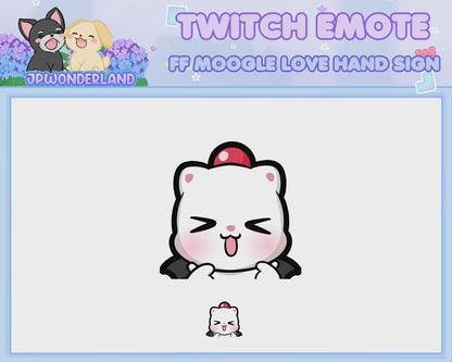 Animated Final Fantasy Moogle Korea Hand Sign Emote