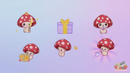 Unique Animated Red Mushroom Twitch Alerts