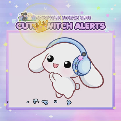 Animated Cute Floppy Ear Bunny Primedsub Twitch Alert