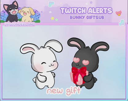 Animated Cute Bunny Twitch Alerts - Gift Sub Alert