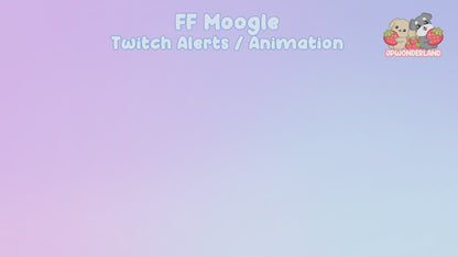 Full-Screen Twitch Alerts - Cute Moogle/ Grey Kitty / Nine-Tailed Fox / White Rabbit