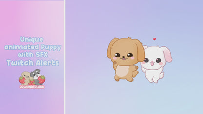 Unique Animated Puppy with SFX Twitch Alert Bundle / Stream Alert