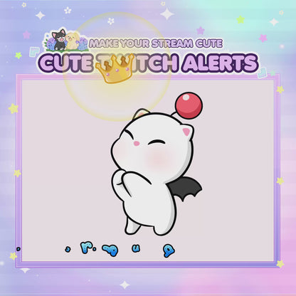 Animated Cute FF Moogle PrimeSub Twitch Alert