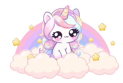Cute Animated Twitch Alerts - Unicorn on Rainbow Cloud