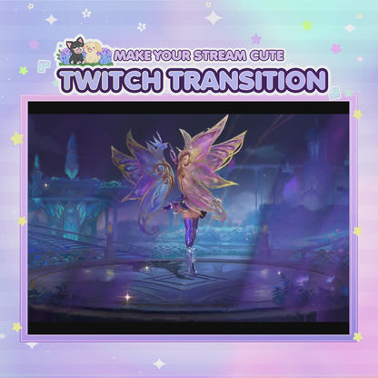 Animated Twitch Transition - Kitty on the Moon Luna Series