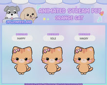 Load and play video in Gallery viewer, Cute Animated Cat Stream Pet with 6 expressions, reacts to commands and alerts | Digital assets | Stream Deco | Twitch Pets animation

