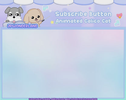 Animated Streaming Subscribe Button Overlay w SFX / Cute Calico Cat Animation / Stream Setup / Intro Video / Youtube / Twitch / Facebook