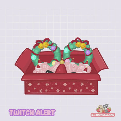 Christmas Black Kitty Twitch Alerts
