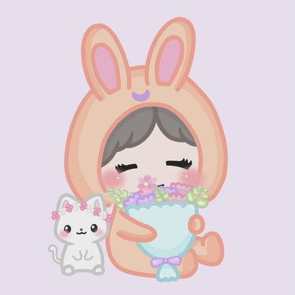 Animated Chibi Girl with Flowers Twitch Alerts / Stream Alerts