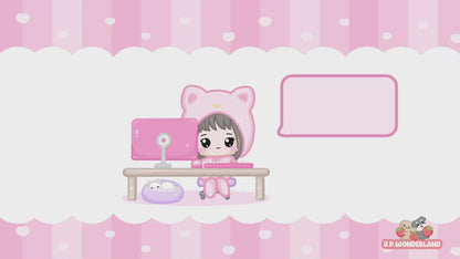 Animated Chibi Girl Twitch Screens -  Starting Soon, Be Right Back, Ending Screen