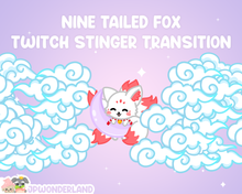 Load image into Gallery viewer, Animated Twitch Stinger Transition - Nine Tailed Fox hugging moon

