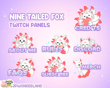 Load image into Gallery viewer, Cute Unique Nine Tailed Fox Twitch Panels / Gumiho / Kumiho
