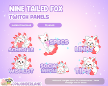 Load image into Gallery viewer, Cute Unique Nine Tailed Fox Twitch Panels / Gumiho / Kumiho
