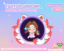 Load image into Gallery viewer, Animated Nine Tailed Fox / Kumiho / Gumiho Twitch Webcam for Streamlabs and OBS Studio
