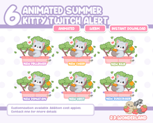 Load image into Gallery viewer, Cute Animated Twitch Alert - Summer Kitty
