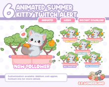 Load image into Gallery viewer, Cute Animated Twitch Alert - Summer Kitty
