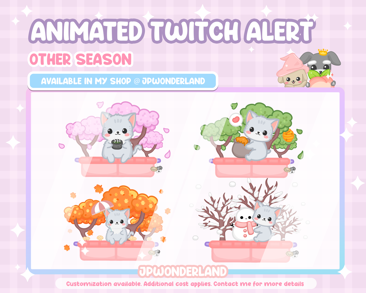 Cute Animated Twitch Alert - Autumn Kitty