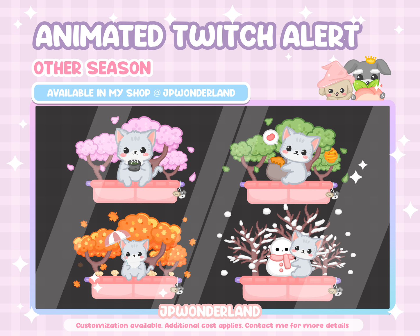 Cute Animated Twitch Alert - Autumn Kitty