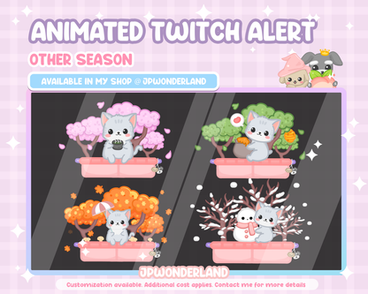 Cute Animated Twitch Alert - Autumn Kitty