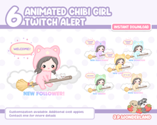 Load image into Gallery viewer, Animated Chibi Girl Twitch Alerts / Stream Alerts

