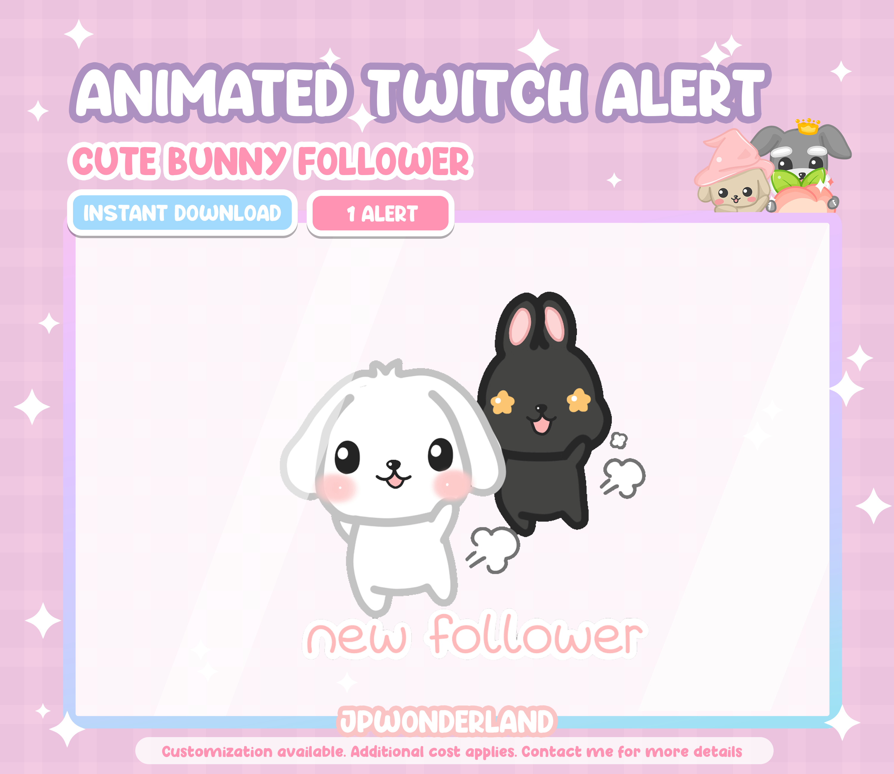 Animated Bunny Twitch Alert (New Follower) – JPWonderland