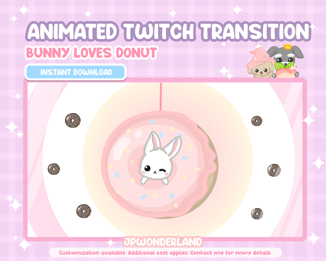 Animated Twitch Stinger Transition - Bunny Loves Donut!