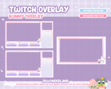 Load image into Gallery viewer, Cute Bunny / Rabbit Twitch Overlay compatible with streamlabs / obs studio / stream elements
