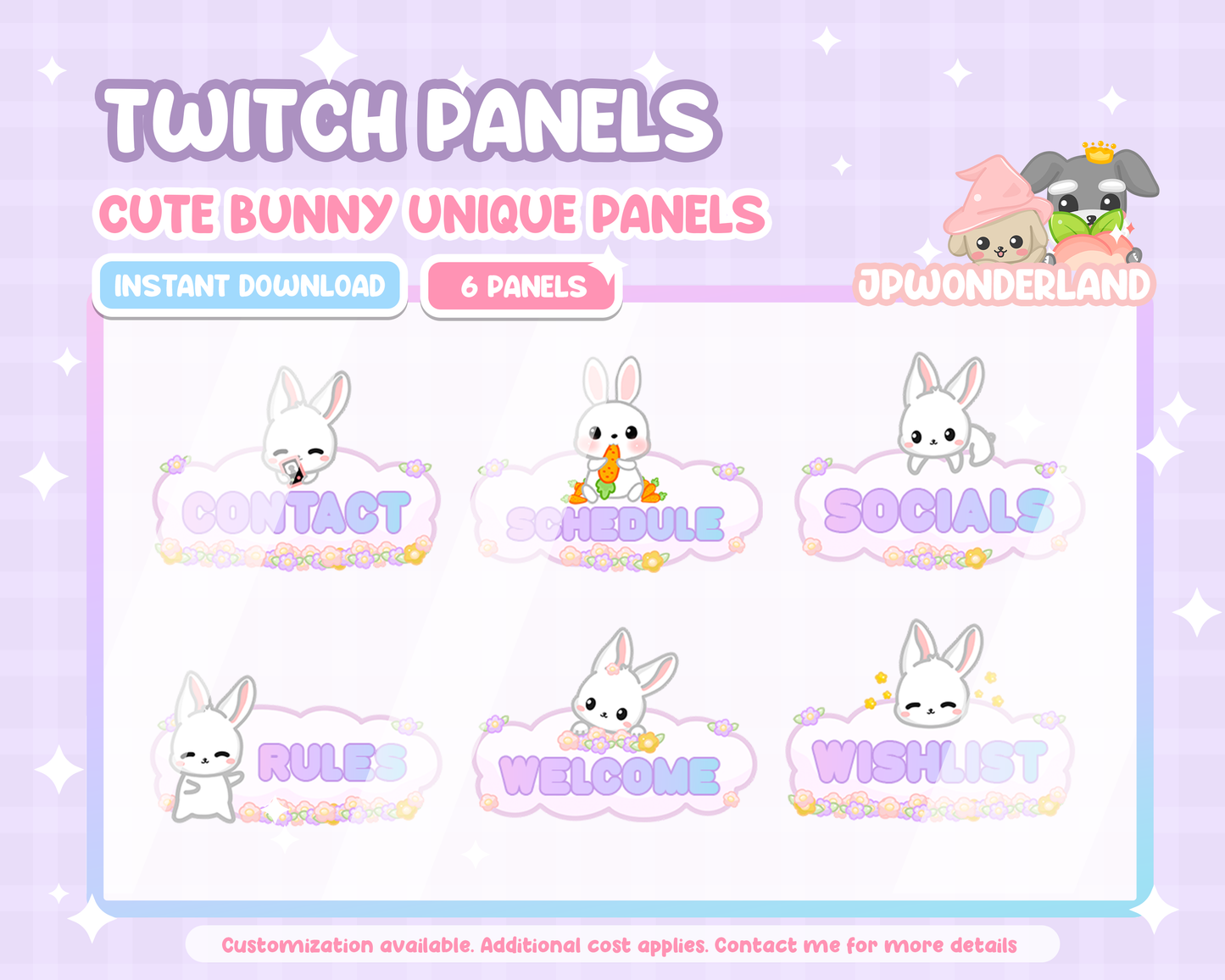 Cute Unique Bunny Twitch Panels