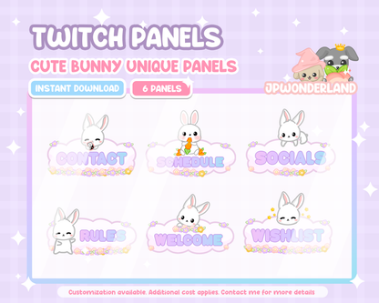 Cute Unique Bunny Twitch Panels
