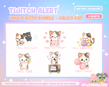 Load image into Gallery viewer, Animated Calico Kitty Twitch Alerts - Unique Kitty Series
